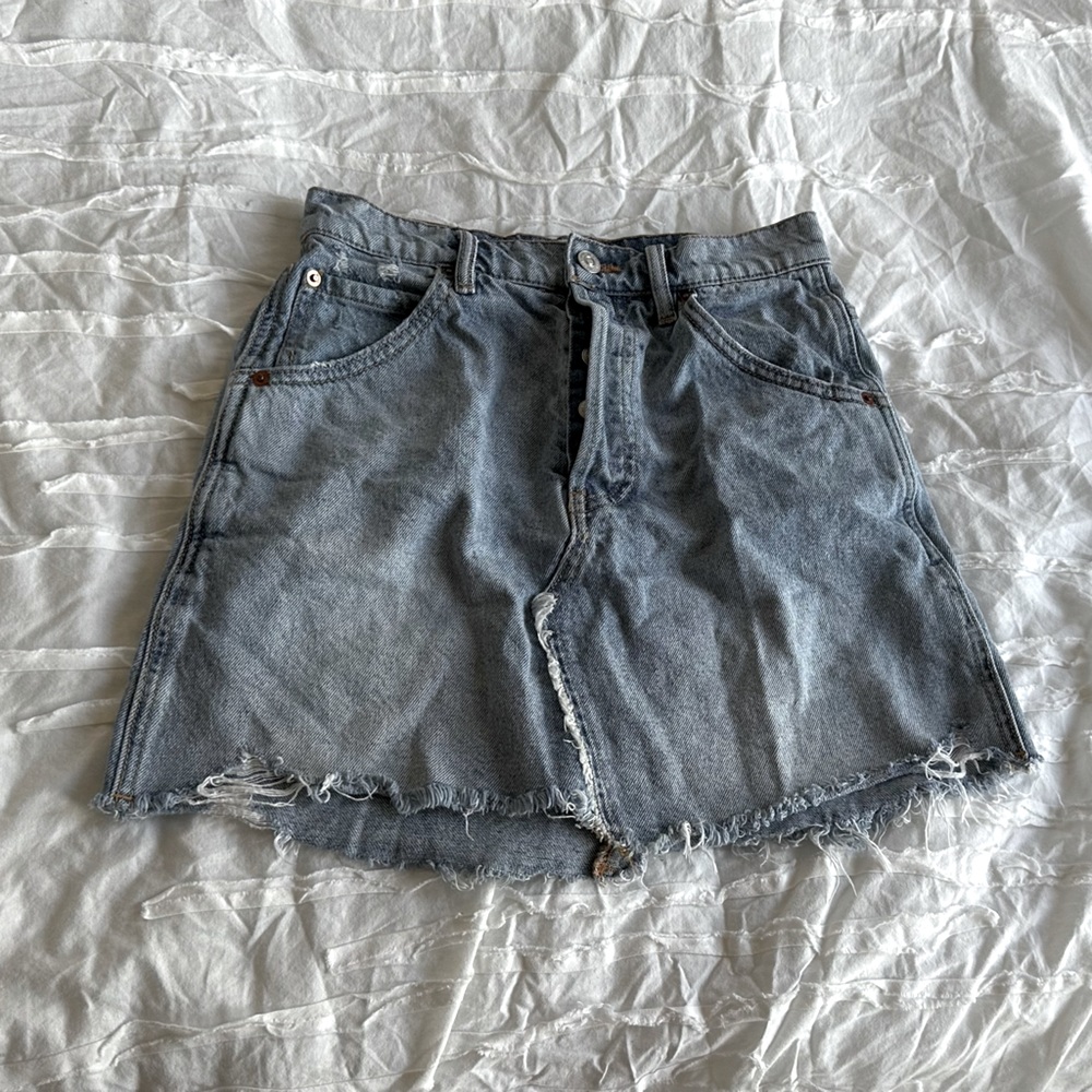 Free People We The Free Denim Mini Skirt Size 26